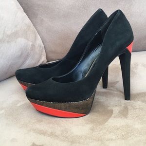 Jessica Simpson Beijox leather heels black & red